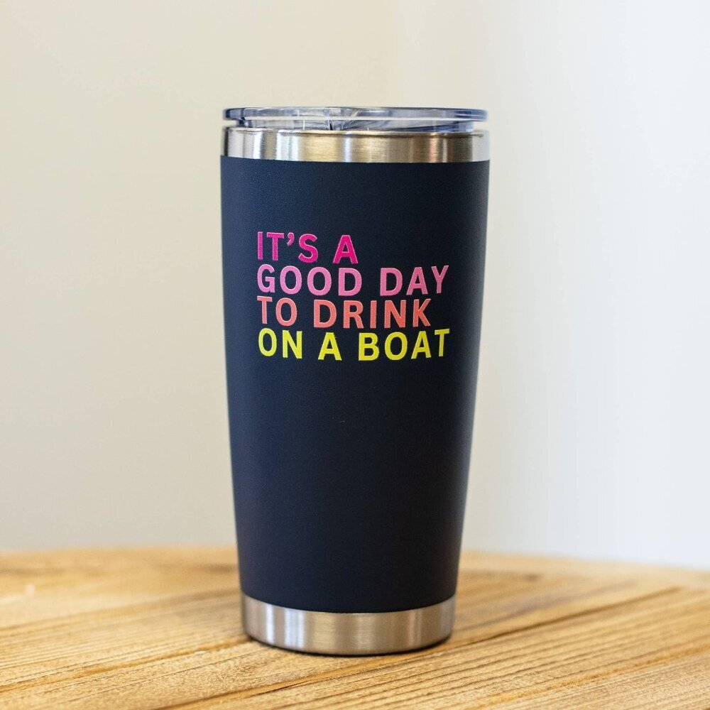 Drink On A Boat Tumbler 20oz Navy